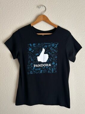 Pandora Radio Tee with Thumbs-Up logo 100% cotton | women’s large